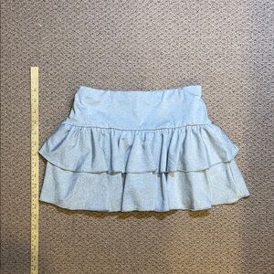 Grey Ruffle Hem Mini Skirt
